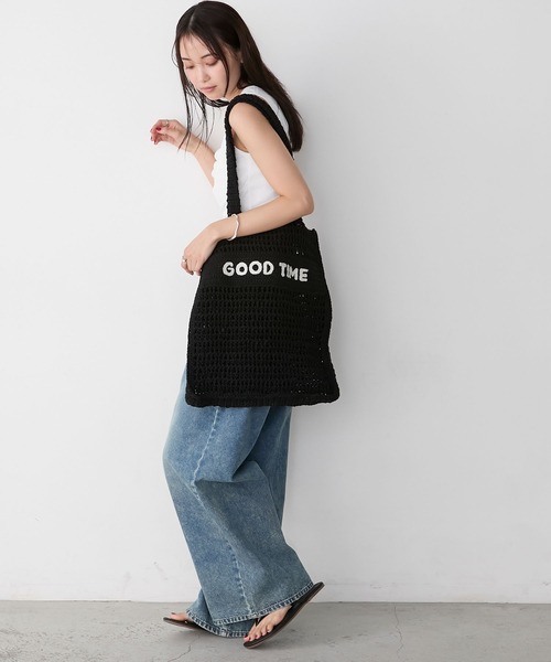 ♡出品 forksy.】【The Bagmati】マクラメ ジュート ロゴ トートバッグ