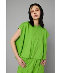 Frill hem ponte tops フリルヘムポンチトップス（Tシャツ/カットソー