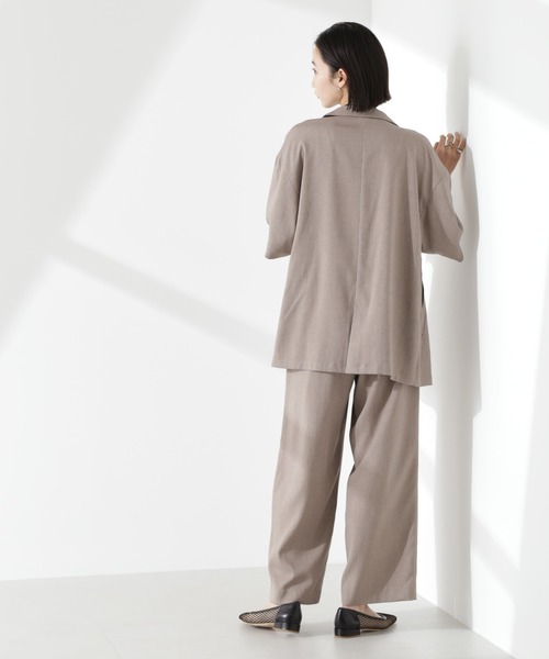 NANO universe（ナノユニバース）の「クリスピーツイルショートスリーブジャケット(セットアップ可)（テーラードジャケット・レディース・チャコール/グレー系その他4/モカ・FREE）」の9枚目の写真