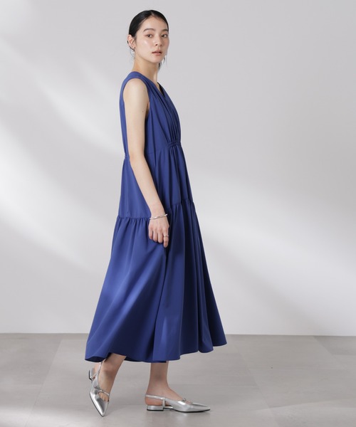 セール】MINOTECH(R)Vネックギャザーティアードワンピース（ワンピース