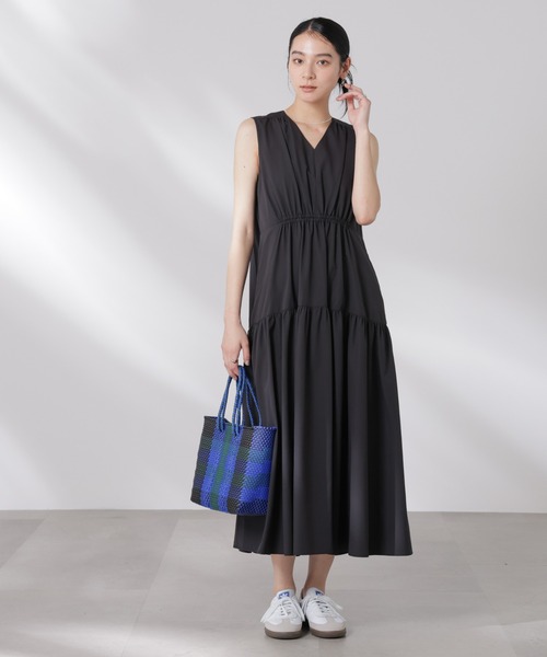 紺　ワンピース TADASHI SHOJI 14 紺のワンピース ネイビー コードレース 七分袖