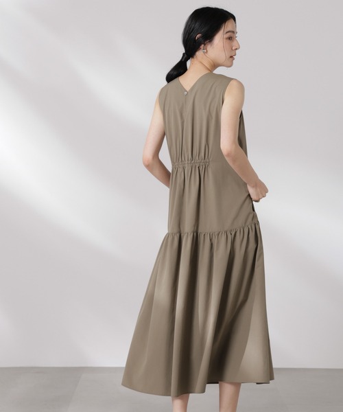 セール】MINOTECH(R)Vネックギャザーティアードワンピース（ワンピース