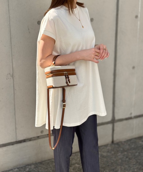 CIENA（シエナ）の「クールタッチクルーネックフレアープルオーバー（Tシャツ/カットソー・レディース・ホワイト/ブラック/チャコールグレー・FREE）」の6枚目の写真