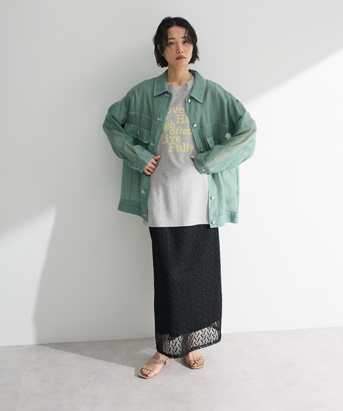 Green　Parks（グリーンパークス）の「ニットレースIラインスカート（スカート・レディース・アイボリー/グリーン/ブラウン/ブラック・FREE）」の20枚目の写真