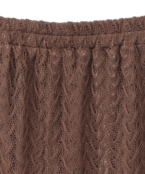 Green　Parks（グリーンパークス）の「ニットレースIラインスカート（スカート・レディース・アイボリー/グリーン/ブラウン/ブラック・FREE）」の7枚目の写真