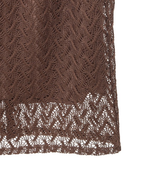 Green　Parks（グリーンパークス）の「ニットレースIラインスカート（スカート・レディース・アイボリー/グリーン/ブラウン/ブラック・FREE）」の8枚目の写真