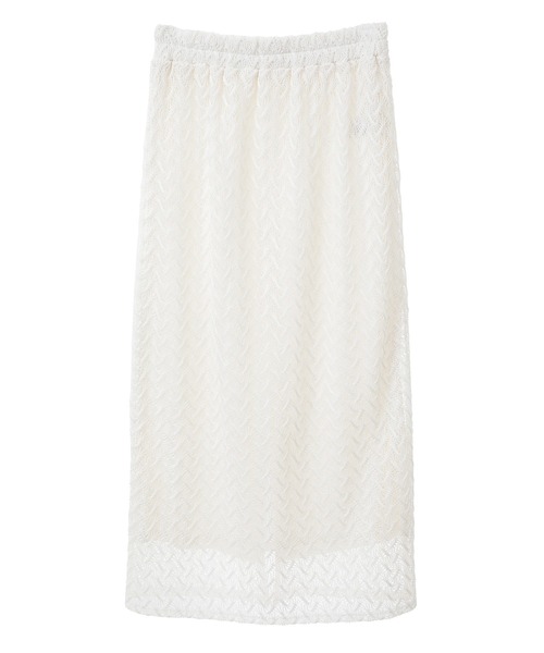 Green　Parks（グリーンパークス）の「ニットレースIラインスカート（スカート・レディース・アイボリー/グリーン/ブラウン/ブラック・FREE）」の11枚目の写真