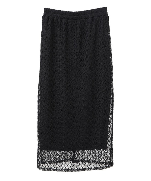 Green　Parks（グリーンパークス）の「ニットレースIラインスカート（スカート・レディース・アイボリー/グリーン/ブラウン/ブラック・FREE）」の12枚目の写真