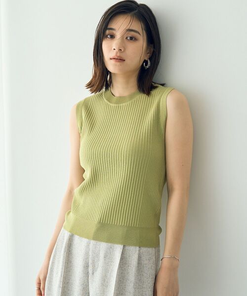 YECCA VECCA(イェッカヴェッカ)の「マシンウォッシャブルノースリーブニット(ニット/セーター・レディース・ベージュ/グリーン系その他3/ブラック/その他7・FREE)」の3枚目の写真