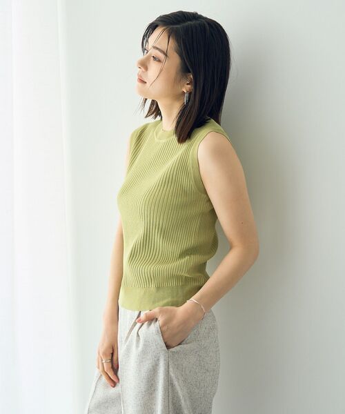 YECCA VECCA(イェッカヴェッカ)の「マシンウォッシャブルノースリーブニット(ニット/セーター・レディース・ベージュ/グリーン系その他3/ブラック/その他7・FREE)」の12枚目の写真