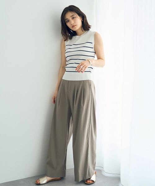 YECCA VECCA(イェッカヴェッカ)の「マシンウォッシャブルノースリーブニット(ニット/セーター・レディース・ベージュ/グリーン系その他3/ブラック/その他7・FREE)」の16枚目の写真