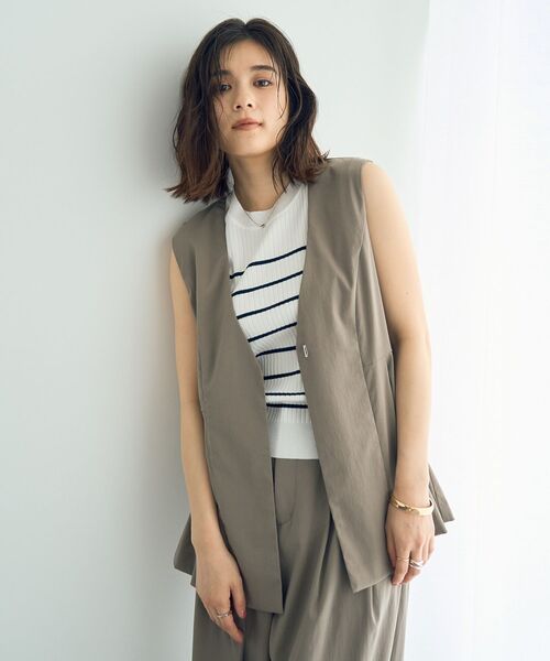 YECCA VECCA(イェッカヴェッカ)の「マシンウォッシャブルノースリーブニット(ニット/セーター・レディース・ベージュ/グリーン系その他3/ブラック/その他7・FREE)」の18枚目の写真