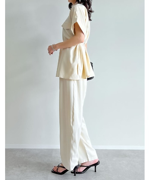 Re:EDIT（リエディ）の「[2025 SUMMER COLLECTION]リネンライク金ボタンサファリシャツ（シャツ/ブラウス・レディース・ブラウン/ブルー/アイボリー/チャコールグレー/ブラック/ベージュ・MEDIUM/LARGE）」の19枚目の写真