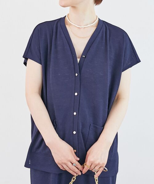 le.coeur blanc（ルクールブラン）の「リネンタッチミラノリブセットアップ（ワンピース・レディース・モカ/ベージュ/ネイビー・38）」の4枚目の写真