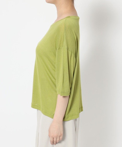 mysty woman（ミスティウーマン）の「【WEB限定】フラッペシアー半袖Tシャツ　499727（Tシャツ/カットソー・レディース・オフホワイト/ブラック/グレー/グリーン/ブルー/パープル/イエロー/ピンク・FREE）」の21枚目の写真