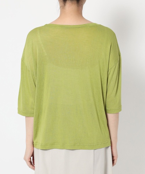 mysty woman（ミスティウーマン）の「【WEB限定】フラッペシアー半袖Tシャツ　499727（Tシャツ/カットソー・レディース・オフホワイト/ブラック/グレー/グリーン/ブルー/パープル/イエロー/ピンク・FREE）」の20枚目の写真