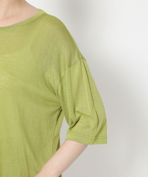 mysty woman（ミスティウーマン）の「【WEB限定】フラッペシアー半袖Tシャツ　499727（Tシャツ/カットソー・レディース・オフホワイト/ブラック/グレー/グリーン/ブルー/パープル/イエロー/ピンク・FREE）」の18枚目の写真