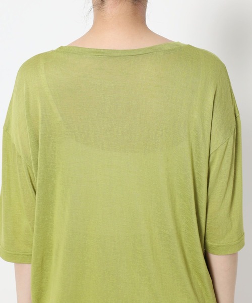 mysty woman（ミスティウーマン）の「【WEB限定】フラッペシアー半袖Tシャツ　499727（Tシャツ/カットソー・レディース・オフホワイト/ブラック/グレー/グリーン/ブルー/パープル/イエロー/ピンク・FREE）」の16枚目の写真