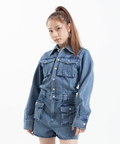セール】POCKET DENIM MINI オールインワン（つなぎ