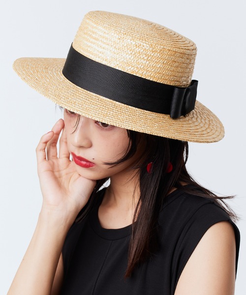 Narcissus(ナルシス)の「ストローハットリボン付き 麦わら帽子(ハット・レディース・ブルー/ブラック・FREE)」の13枚目の写真