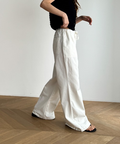 CANAL JEAN（キャナルジーン）の「El mar　コットンベイカーイージーパンツ（その他パンツ・レディース・ベージュ/アイボリー・ONE SIZE）」の6枚目の写真