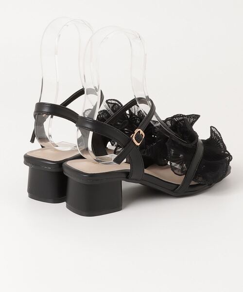 ASTORIA ODIER（アストリアオディール）の「シアーフリルヒールサンダル（サンダル・レディース・アイボリー/ブラック・MEDIUM/LARGE/SMALL）」の20枚目の写真