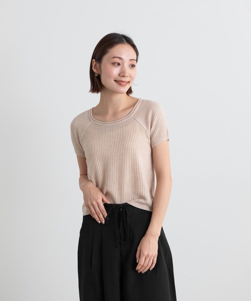 Lunea（ルネア）の「ラウンドネックリブニットトップス（ニット/セーター・レディース・ブラック/ライトグレー/ブラウン/ベージュ/ダークグレー・FREE）」の16枚目の写真