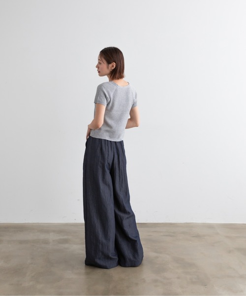 Lunea（ルネア）の「ラウンドネックリブニットトップス（ニット/セーター・レディース・ブラック/ライトグレー/ブラウン/ベージュ/ダークグレー・FREE）」の18枚目の写真