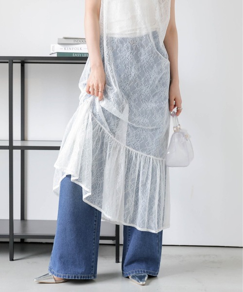 AMELY(エミリー)の「美脚ワイドストレートデニムパンツ(デニムパンツ・レディース・ブラック/ブルー・M/L)」の18枚目の写真