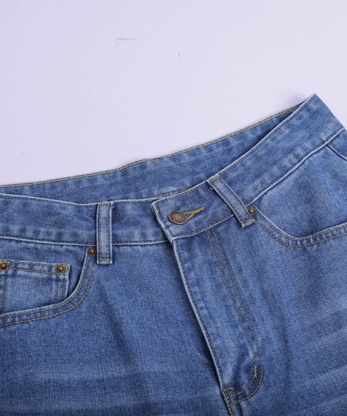 AMELY(エミリー)の「美脚ワイドストレートデニムパンツ(デニムパンツ・レディース・ブラック/ブルー・M/L)」の20枚目の写真