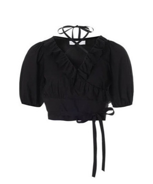 セール】【NOTYOURROSE】Rosie wrap blouse / 【ノットユアローズ