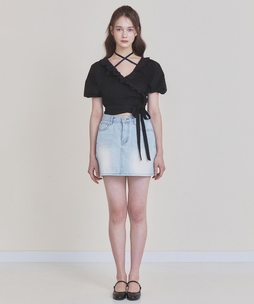 セール】【NOTYOURROSE】Rosie wrap blouse / 【ノットユアローズ