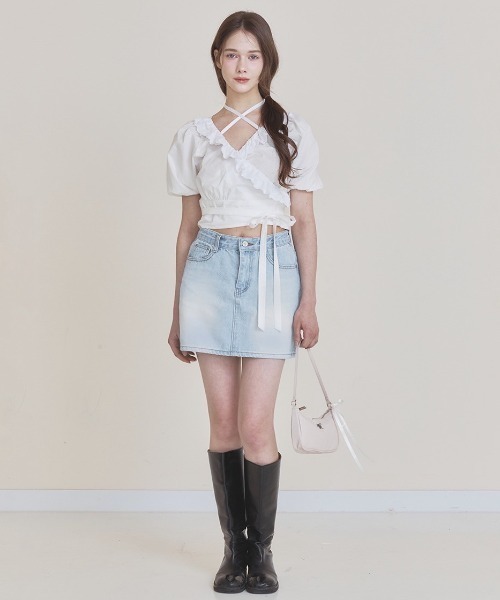 シャツ/ブラウス(半袖/袖なし) rosy monster back ribbon fairy blouse rosy monster back ribbon fairy blouse 【公式通販】