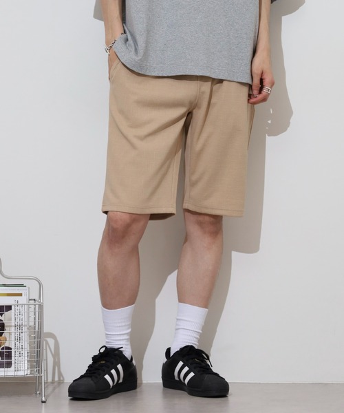 セール】楊柳ジャガード 無地 ハーフパンツ（チノパンツ