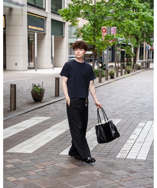 kutir（クティール）の「BARREL LEG SLACKS PANTS／バレルレッグスラックスパンツ（スラックス・メンズ・ブラック/チャコールグレー・LARGE/SMALL/MEDIUM）」の9枚目の写真