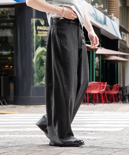 kutir（クティール）の「BARREL LEG SLACKS PANTS／バレルレッグスラックスパンツ（スラックス・メンズ・ブラック/チャコールグレー・LARGE/SMALL/MEDIUM）」の19枚目の写真