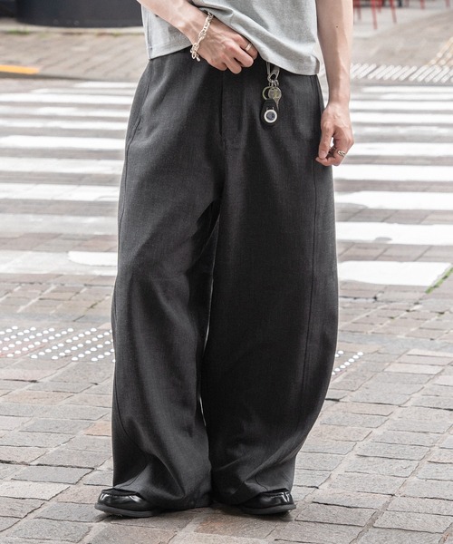 kutir（クティール）の「BARREL LEG SLACKS PANTS／バレルレッグスラックスパンツ（スラックス・メンズ・ブラック/チャコールグレー・LARGE/SMALL/MEDIUM）」の15枚目の写真