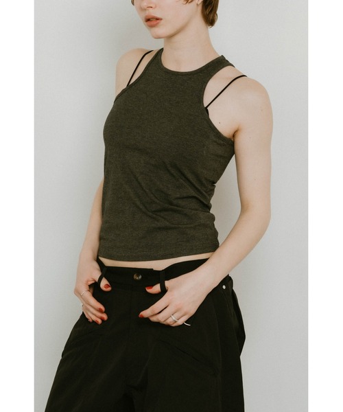 Knuth Marf(クヌースマーフ)の「2piece layered logo tank top(タンクトップ・レディース・ブラック/ブルー/アイボリー・FREE)」の12枚目の写真