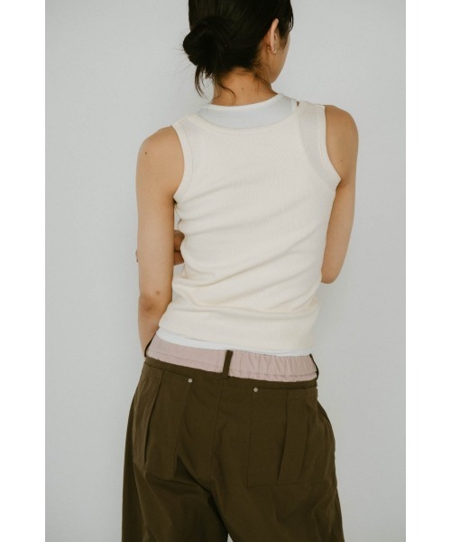 タンクトップ ノースリーブ Knuth Marf 2piece layered logo tank top レディース 2piece layered logo tank top/3color | KNUTH MARF