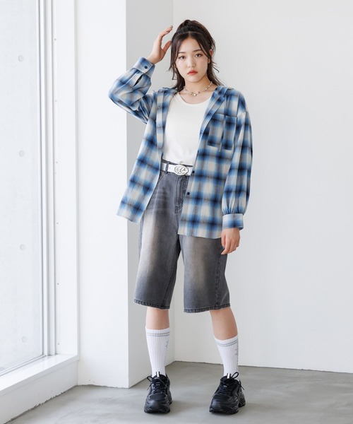 repipi armario（レピピ アルマリオ）の「Looseハーフパンツ（デニムパンツ・キッズ・ブラック/ブルー系その他/ブルー・SMALL/MEDIUM/LARGE）」の5枚目の写真