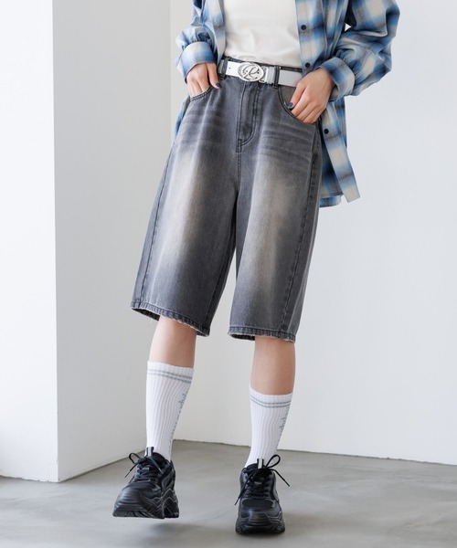 repipi armario（レピピ アルマリオ）の「Looseハーフパンツ（デニムパンツ・キッズ・ブラック/ブルー系その他/ブルー・SMALL/MEDIUM/LARGE）」の7枚目の写真