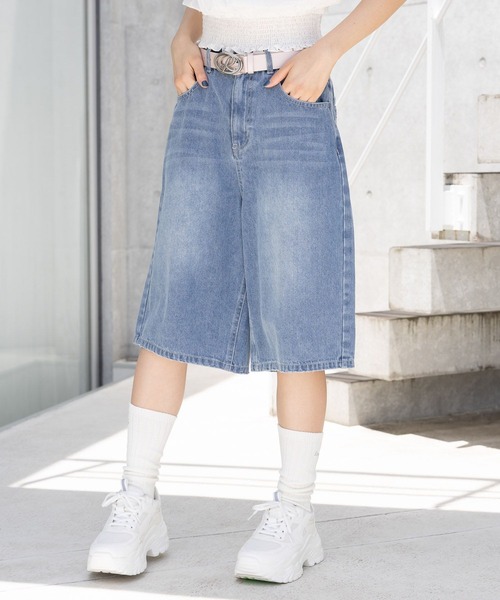 repipi armario（レピピ アルマリオ）の「Looseハーフパンツ（デニムパンツ・キッズ・ブラック/ブルー系その他/ブルー・SMALL/MEDIUM/LARGE）」の15枚目の写真