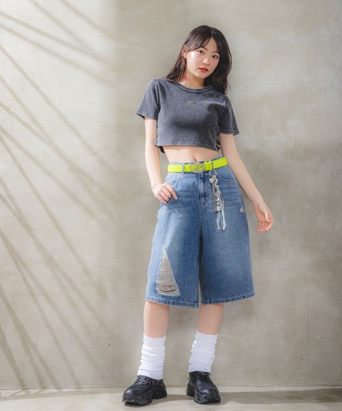 repipi armario（レピピ アルマリオ）の「Looseハーフパンツ（デニムパンツ・キッズ・ブラック/ブルー系その他/ブルー・SMALL/MEDIUM/LARGE）」の20枚目の写真