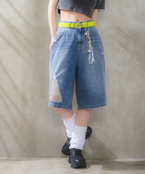 repipi armario（レピピ アルマリオ）の「Looseハーフパンツ（デニムパンツ・キッズ・ブラック/ブルー系その他/ブルー・SMALL/MEDIUM/LARGE）」の21枚目の写真