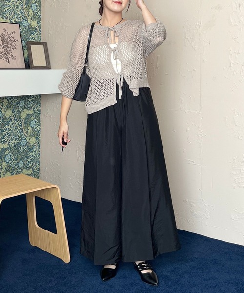 mysty woman(ミスティウーマン)の「シアーギャザーイージーパンツ 574565(その他パンツ・レディース・グレイッシュベージュ/ブラック/オフホワイト・FREE)」の11枚目の写真