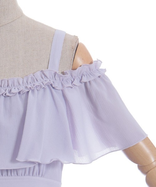 axes femme POETIQUE（アクシーズファムポエティック）の「オフショルフリルロングワンピース（ワンピース・レディース・ラベンダー/ブラック/クリーム・MEDIUM）」の19枚目の写真