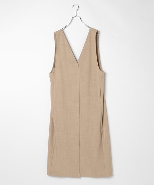 BAYFLOW(ベイフロー)の「リネンライクジレワンピース(ワンピース・レディース・チャコール/ベージュ・FREE)」の12枚目の写真