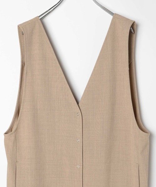 BAYFLOW(ベイフロー)の「リネンライクジレワンピース(ワンピース・レディース・チャコール/ベージュ・FREE)」の10枚目の写真
