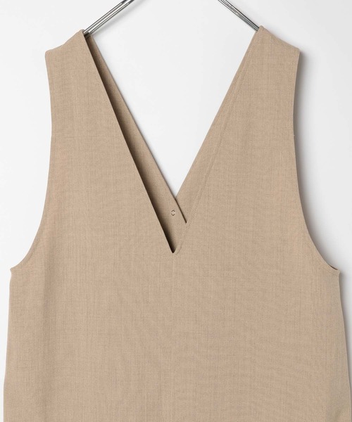 BAYFLOW(ベイフロー)の「リネンライクジレワンピース(ワンピース・レディース・チャコール/ベージュ・FREE)」の9枚目の写真