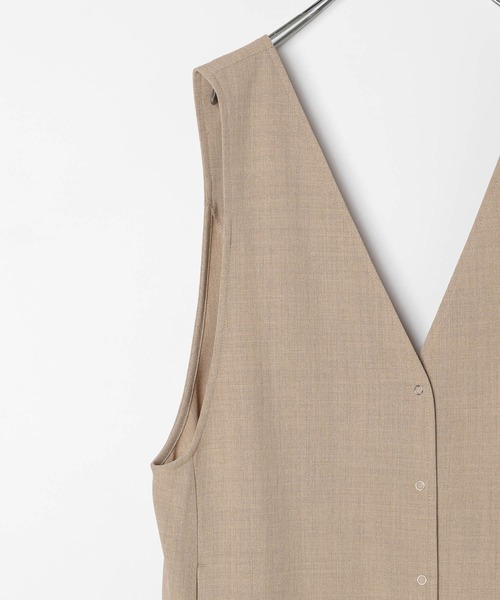 BAYFLOW(ベイフロー)の「リネンライクジレワンピース(ワンピース・レディース・チャコール/ベージュ・FREE)」の8枚目の写真